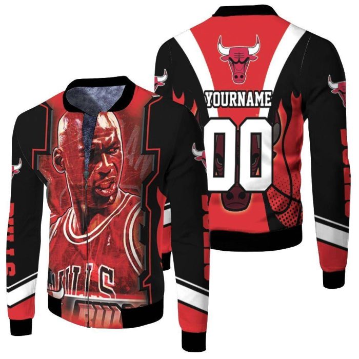 Michael Jordan Chicago Bulls Legend 23 Fleece Bomber Jacket