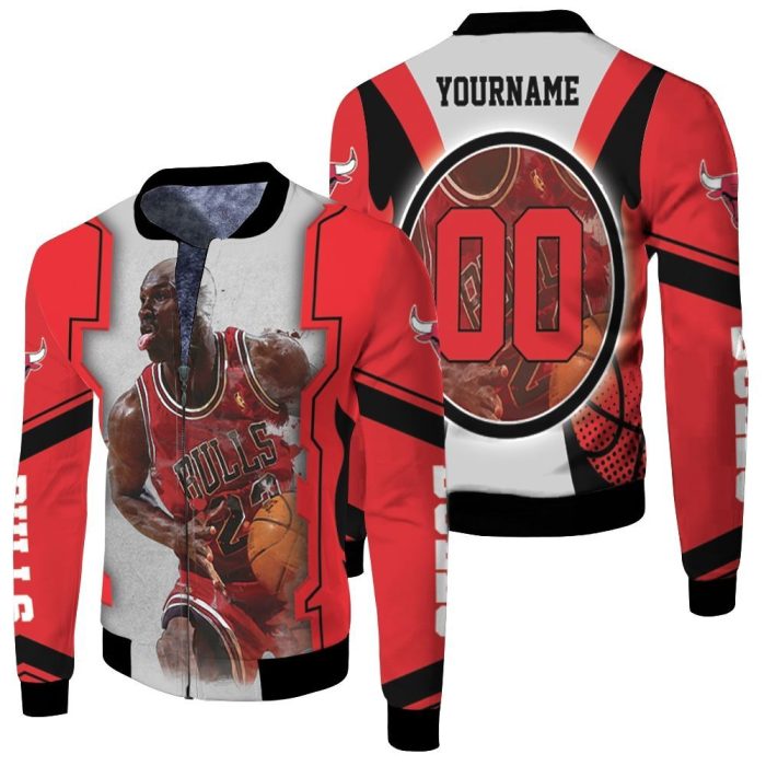 Michael Jordan Chicago Bulls Legendary 23 Personalized Fleece Bomber Jacket