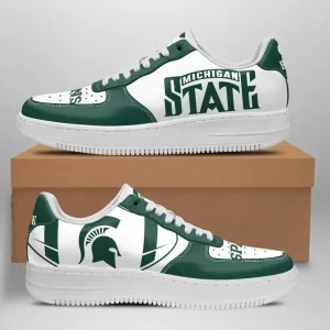 Michigan State Spartans Nike Air Force Shoes Unique Football Custom Sneakers
