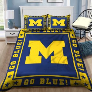 Michigan Wolverines Bedding Set Sleepy - 1 Duvet Cover & 2 Pillow Cases