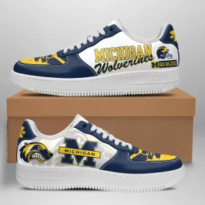 Michigan Wolverines Nike Air Force Shoes Unique Football Custom Sneakers