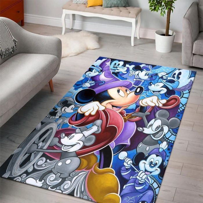 Mickey Mouse Living Room Cartoon Floor Carpet Rectangle Rug