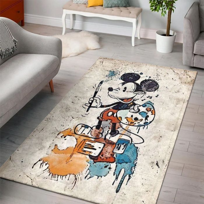 Mickey Mouse Living Room Cartoon Floor Carpet Rectangle Rug