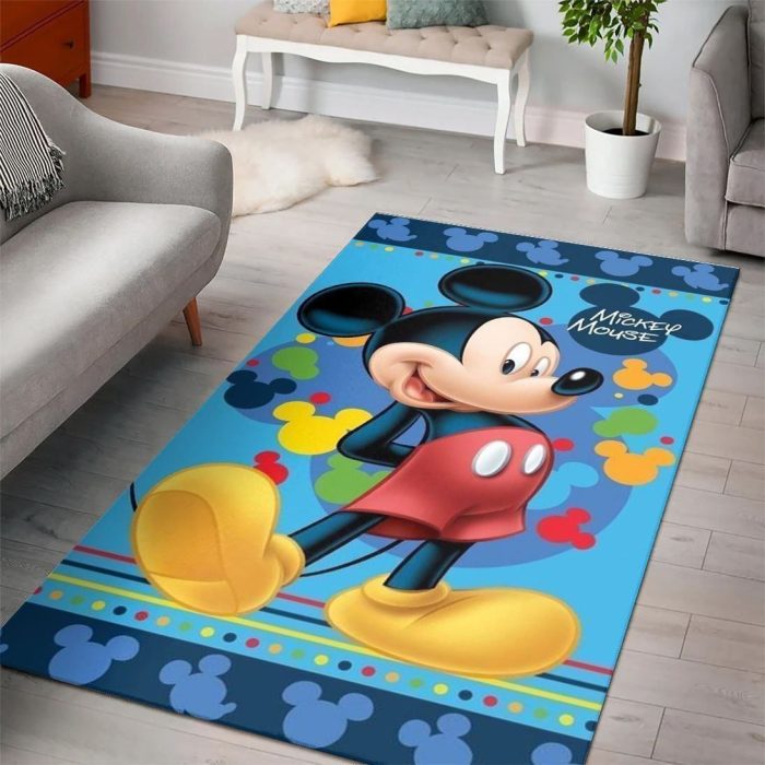 Mickey Mouse Living Room Cartoon Floor Carpet Rectangle Rug