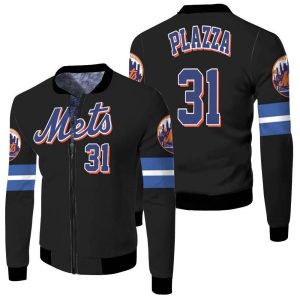 Mike Piazza New York Mets Black 2019 Inspired Style Fleece Bomber Jacket