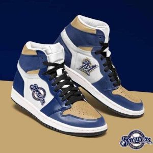 Milwaukee Brewers MLB Baseball Air Jordan 1 Sport Custom Sneakers