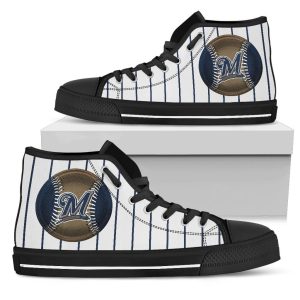 Milwaukee Brewers MLB Baseball Custom Canvas High Top Shoes