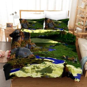 Minecraft #4 Duvet Cover Pillowcase Bedding Set Home Bedroom Decor