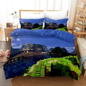 Minecraft #6 Duvet Cover Pillowcase Bedding Set Home Bedroom Decor