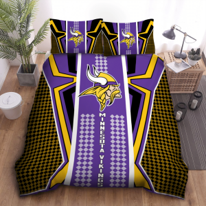 Minnesota Vikings Duvet Cover Pillowcase Bedding Set
