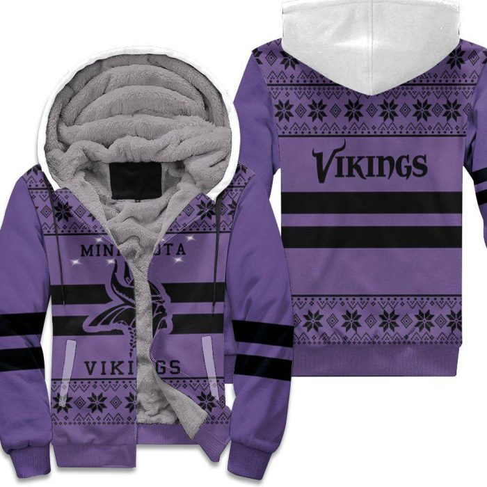 Minnesota Vikings Light Up Ugly Sweater 3D Hoodie Sweatshirt Unisex Fleece Hoodie
