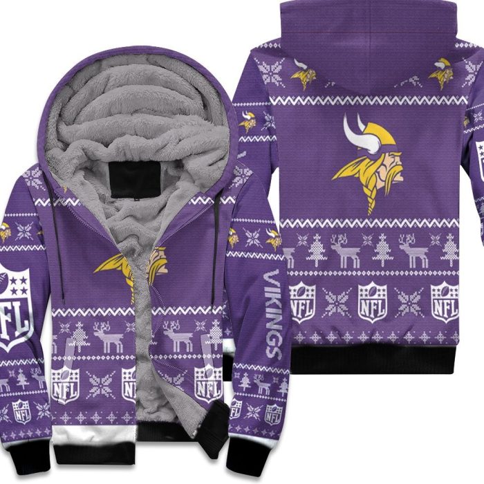 Minnesota Vikings Nfl Ugly Sweatshirt Christmas 3D Unisex Fleece Hoodie