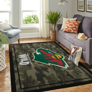 Minnesota Wild NHL Team Logo Camo Style Nice Gift Home Decor Rectangle Area Rug