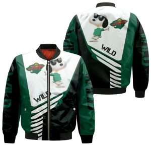 Minnesota Wild Snoopy For Fans 3D Bomber Jacket