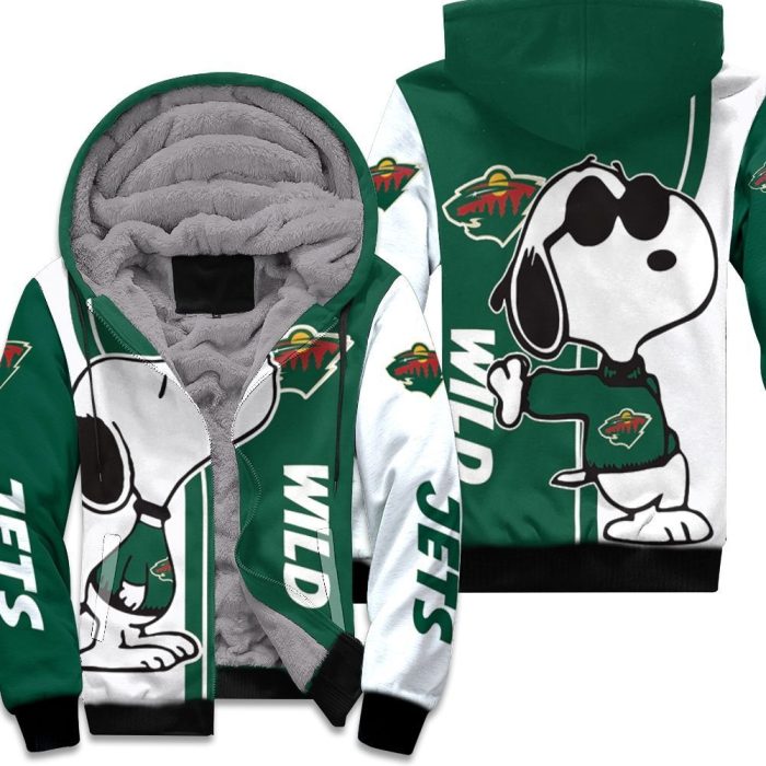 Minnesota Wild Snoopy Lover 3D Printed Unisex Fleece Hoodie