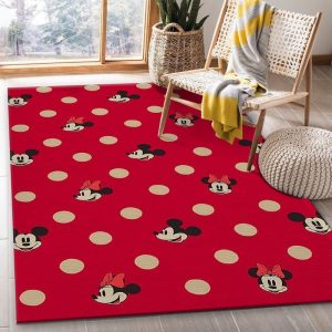 Minnie And Mickey Spot Mickey Mouse Area Rug Carpet Living Room And Bedroom Rug Home Decor