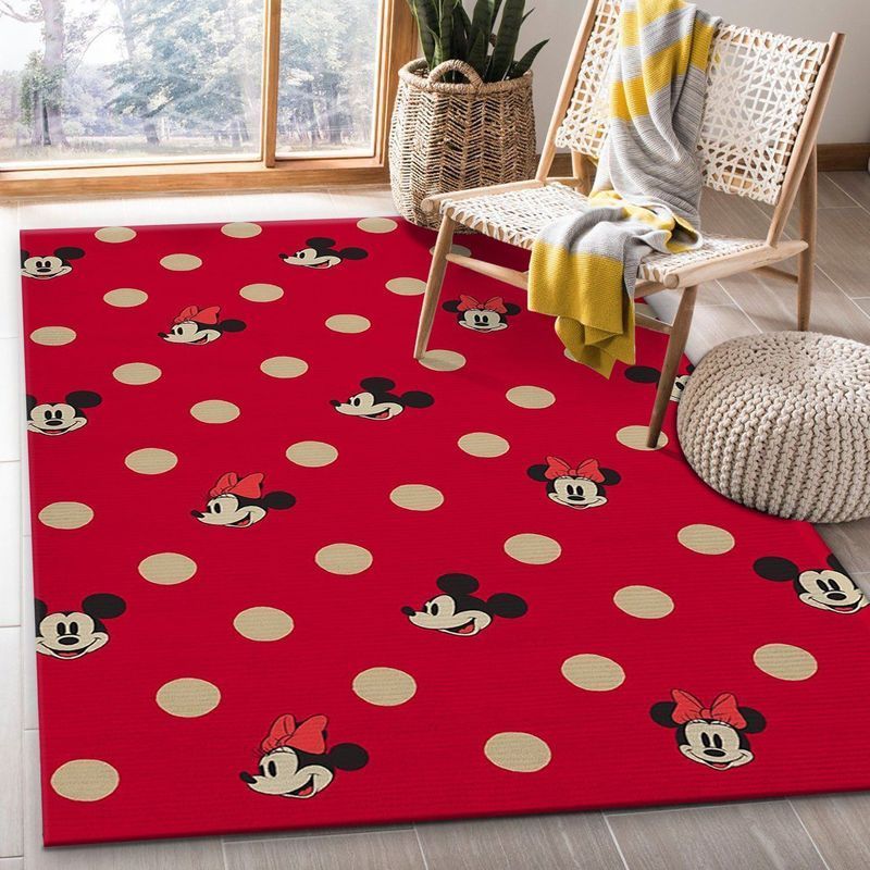 Minnie And Mickey Spot Mickey Mouse Area Rug Carpet Living Room And   Minnie And Mickey Spot Mickey Mouse Area Rug Carpet Living Room And Bedroom Rug Home Decor 