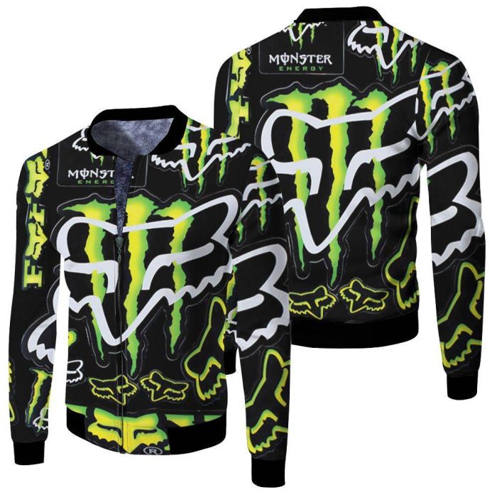 Monster Energy Logo For Lovers 3D Fleece Bomber Jacket