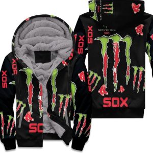 Monster Energy Logo For Lovers Boston Red Sox Unisex Fleece Hoodie