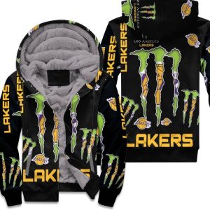 Monster Energy Logo For Lovers Los Angeles Lakers Unisex Fleece Hoodie