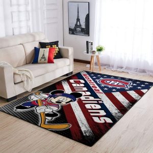 Montreal Canadiens NHL Team Logo Mickey Us Style Nice Gift Home Decor Rectangle Area Rug