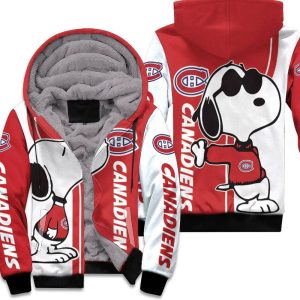 Montreal Canadiens Snoopy Lover 3D Printed Unisex Fleece Hoodie