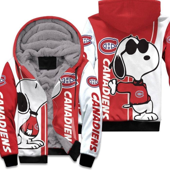 Montreal Canadiens Snoopy Lover 3D Printed Unisex Fleece Hoodie