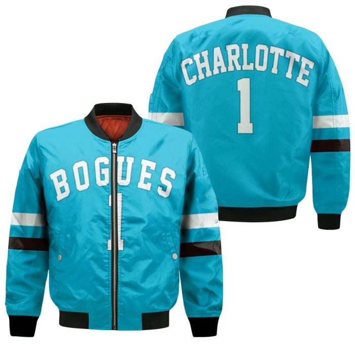 Muggsy Bogues Charlotte Hornets 1992-93 Hardwood Classics Teal Bomber Jacket