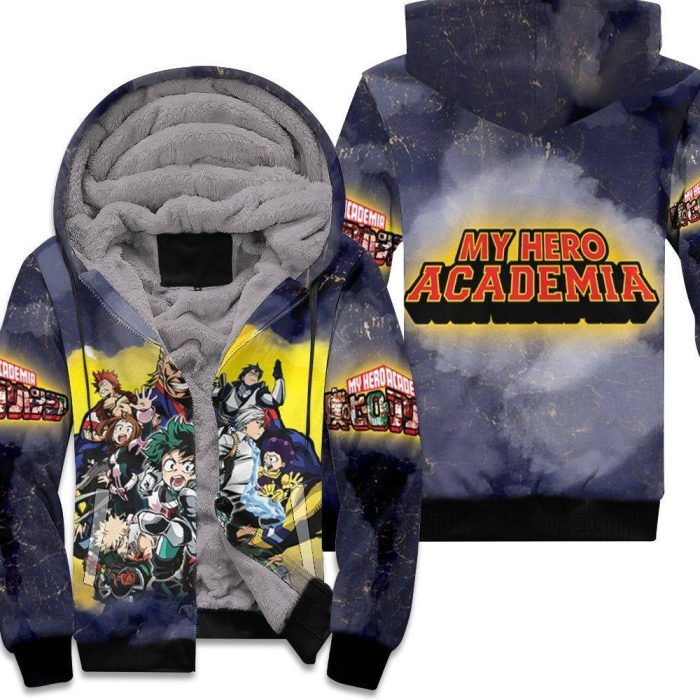 My Hero Academia All Main And Villain Characters Todoroki Shouto Midoriya Izuku All Might For Fan Unisex Fleece Hoodie