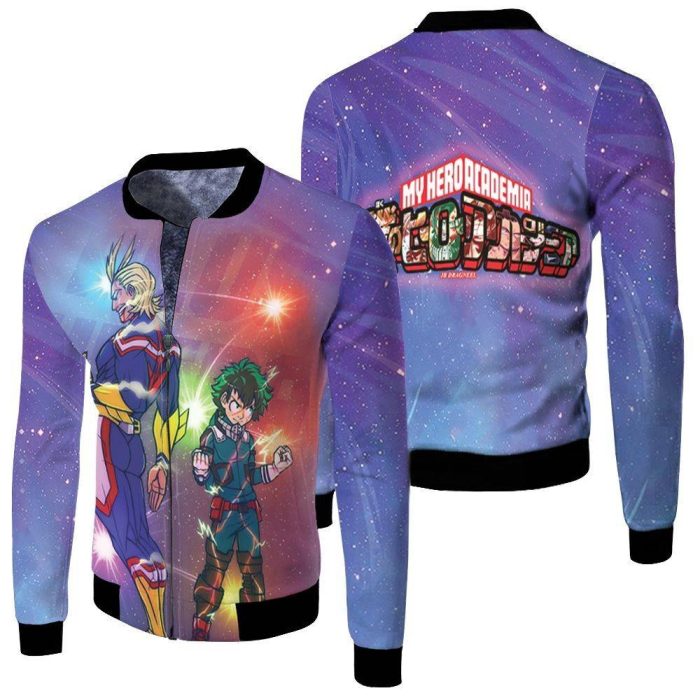 My Hero Academia All Might Midoriya Izuku Galaxy Stars For Japanese Fan Fleece Bomber Jacket