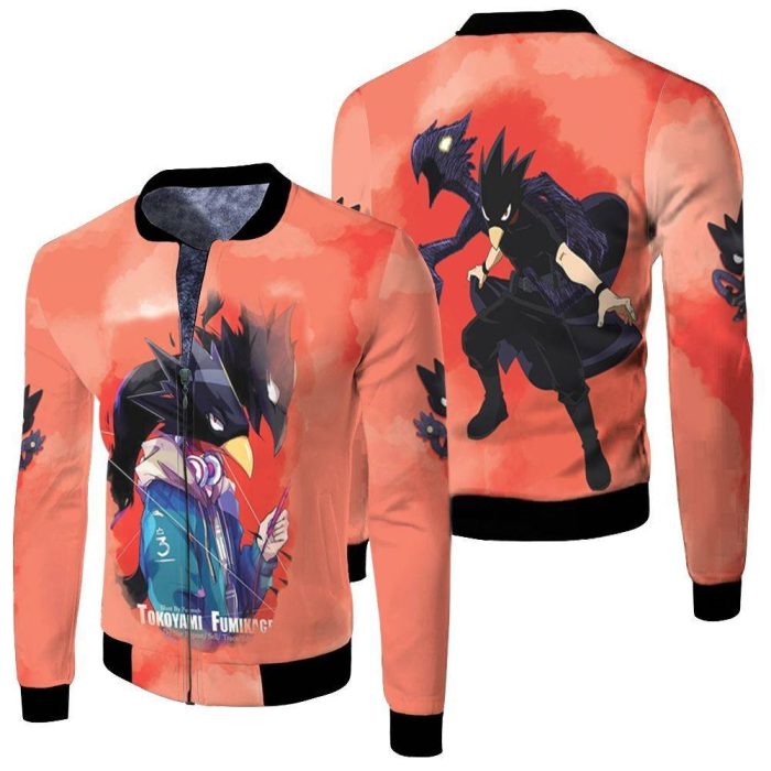 My Hero Academia Fumikage Tokoyami Crow For Fan Fleece Bomber Jacket