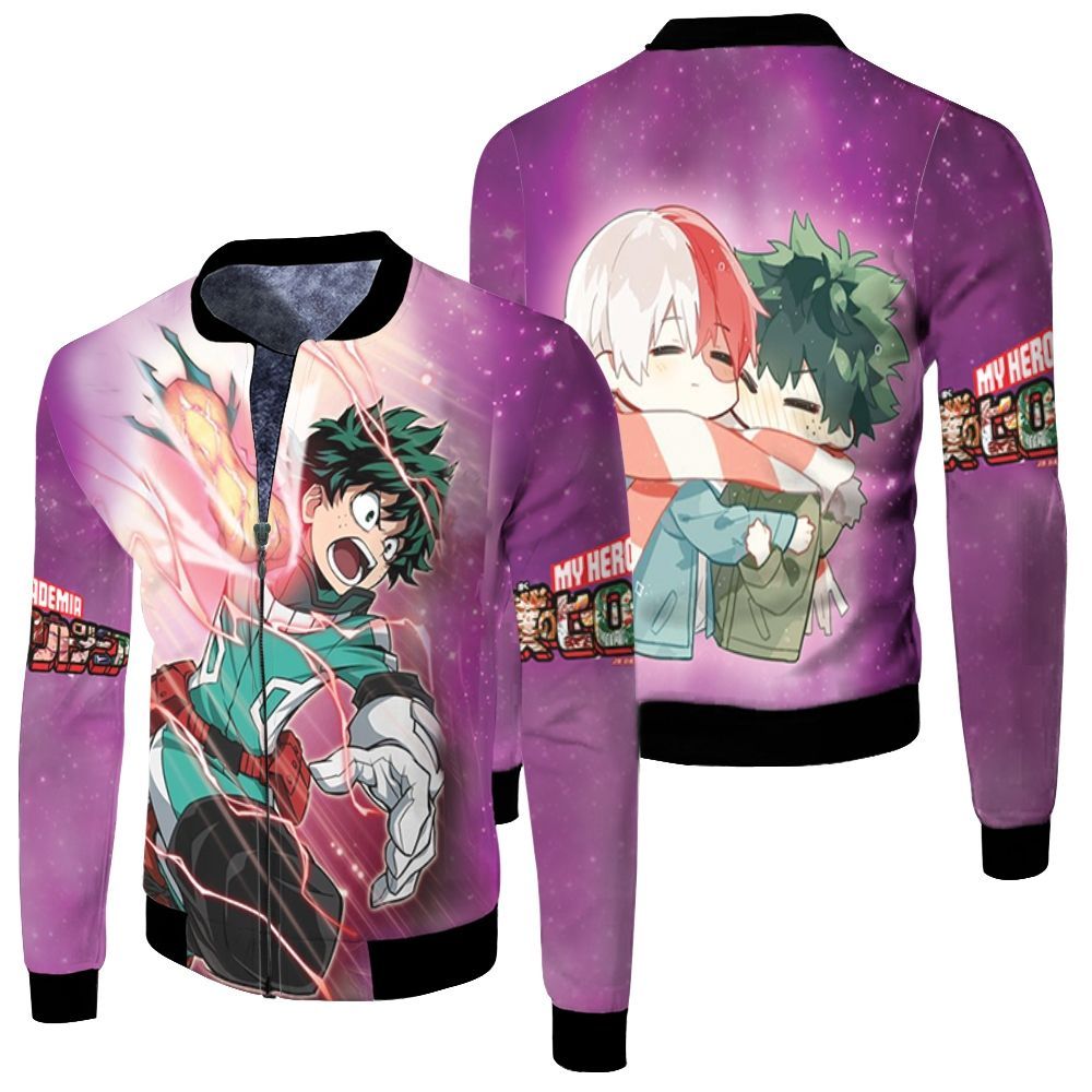 My Hero Academia Midoriya Izuku Fire Skill Scene For Fan Fleece Bomber ...