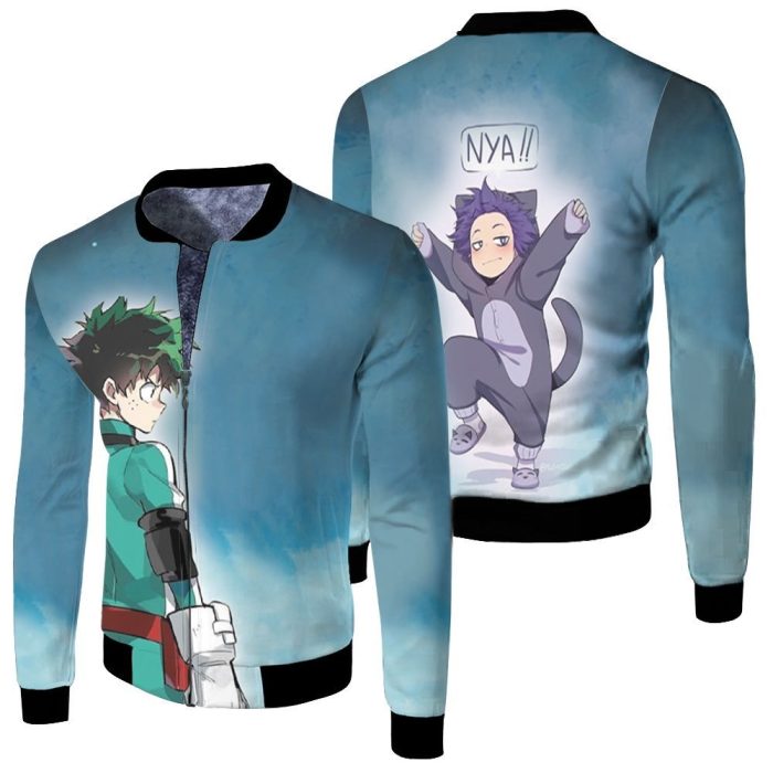 My Hero Academia Midoriya Izuku In Fight Suit For Fan Fleece Bomber Jacket