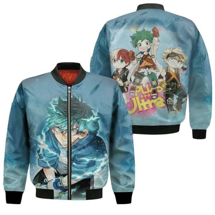 My Hero Academia Midoriya Izuku Thunder Effect For Japanese Fan Bomber Jacket