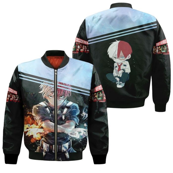 My Hero Academia Todoroki Shouto Fire Ice Together Power For Fan Bomber Jacket