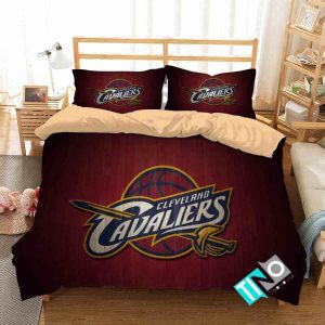NBA Cleveland Cavaliers Basketball 3D Logo Bedding Set- 1 Duvet Cover & 2 Pillow Cases