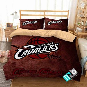 NBA Cleveland Cavaliers Basketball 3D Logo Bedding Set- 1 Duvet Cover & 2 Pillow Cases