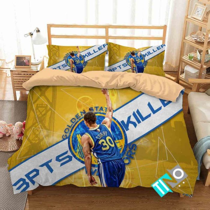 NBA Golden State Warriors4 Logo 3D Duvet Cover Bedding Sets N