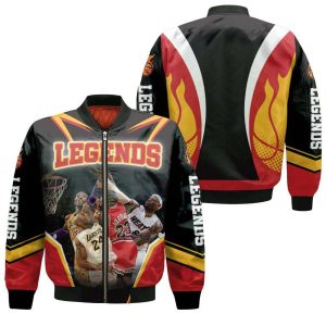 NBA Legend Jumpshot In Basket Bomber Jacket