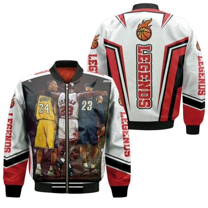 NBA Legend Michael Jordan Kobe Bryant Lebron James Bomber Jacket