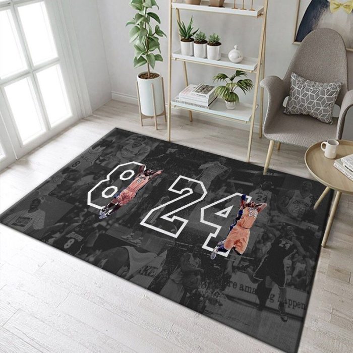 NBA Los Angeles Lakers Kobe Bryant Basketball Area Rug Carpet Living Room And Bedroom Rug