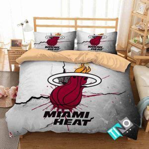 NBA Miami Heat 2 Logo 3D Duvet Cover Bedding Sets V