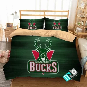 NBA Milwaukee Bucks 1 Logo 3D Duvet Cover Bedding Sets N