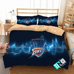 NBA Oklahoma City Thunder 1 Logo 3D Duvet Cover Bedding Sets N