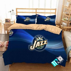 NBA Utah Jazz Logo 3D Printed Bedding Set- 1 Duvet Cover & 2 Pillow Cases