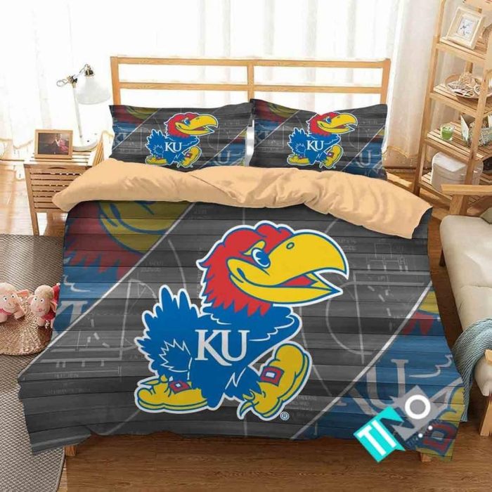 NCAA Kansas Jayhawks 1 Logo N 3D Duvet Cover Bedding Sets