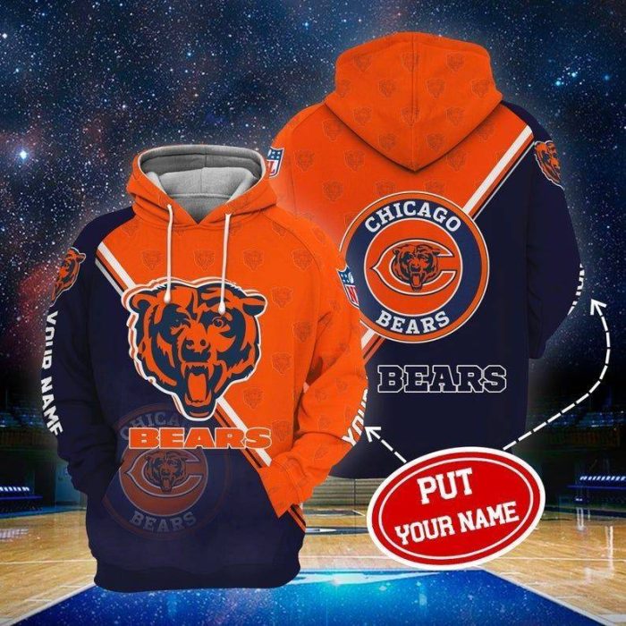 NFL Chicago Bears Gift For Fan Personalized 3D T Shirt Sweater Zip Hoodie Bomber Jacket