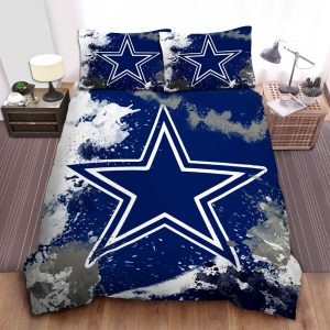 NFL Dallas Cowboys Football 3D Logo Bedding Set - 1 Duvet Cover & 2 Pillow Case
