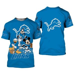 NFL Detroit Lions Disney Mickey Mouse And Friends For Fan 3D T Shirt Sweater Zip Hoodie Bomber Jacket