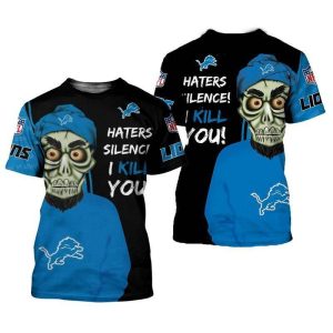 NFL Detroit Lions Skull Haters Silence I Kill You For Fan 3D T Shirt Sweater Zip Hoodie Bomber Jacket